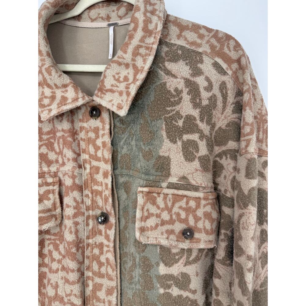 Free People Printed Ruby Jacket Tea Combo XL Oversized Shacket - Picture 6 of 12